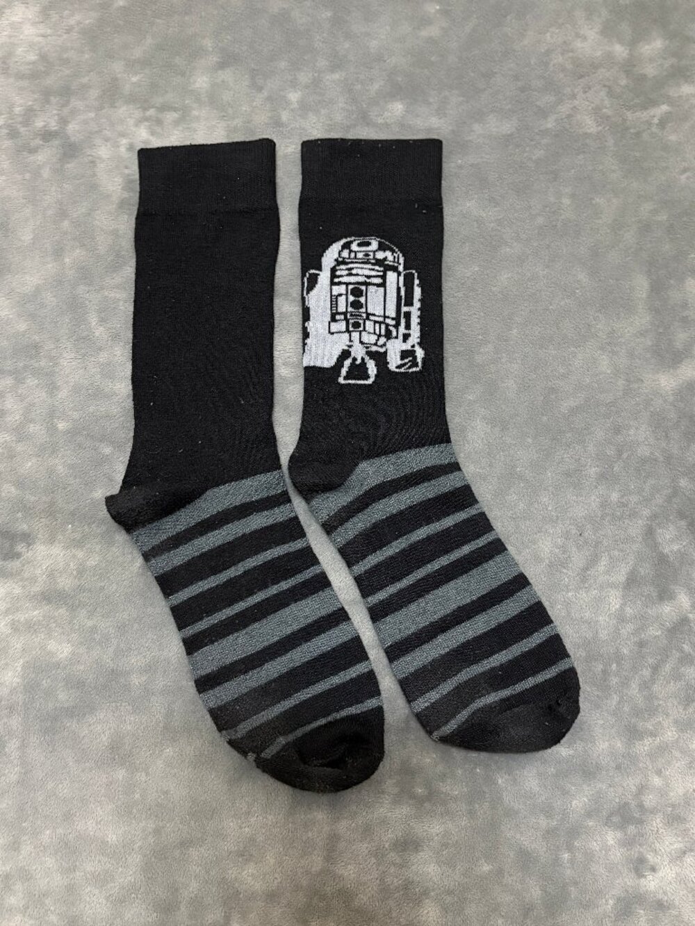 Star Wars Black R2-D2 Striped Socks